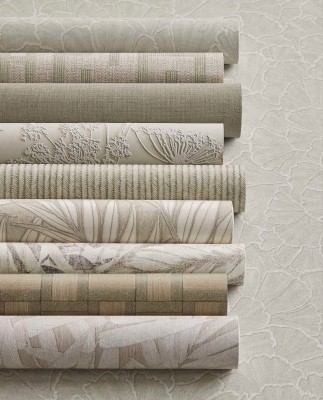 Tapeta Linen Trellis Beżowo-Oliwkowa Riviera Maison 3