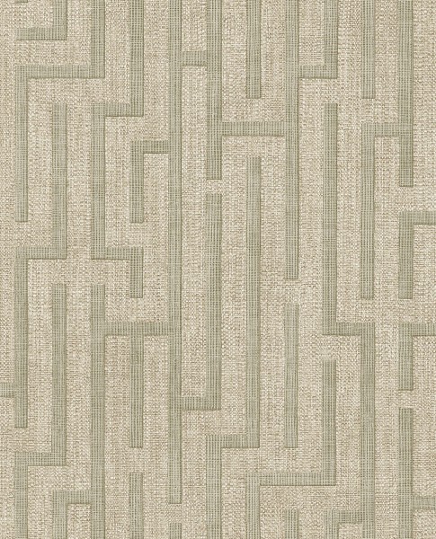 Tapeta Linen Trellis Beżowo-Oliwkowa Riviera Maison