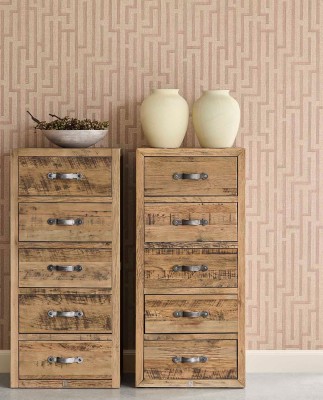 Tapeta Linen Trellis Beżowo-Brązowa Riviera Maison 5