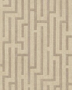 Tapeta Linen Trellis Beżowo-Brązowa Riviera Maison