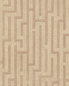 Tapeta Linen Trellis Beżowo-Cynamonowa Riviera Maison