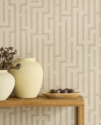 Tapeta Linen Trellis Beżowa Riviera Maison 3