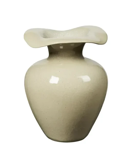 Designerski Wazon Florentina Beżowy Broste Copenhagen Wys. 32cm