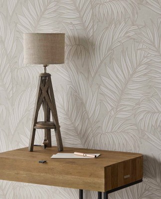 Tapeta Liście Palmowe Jasnoszara Riviera Maison 3