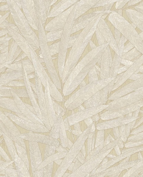 Tapeta Liście Strukturalne Beżowa Riviera Maison