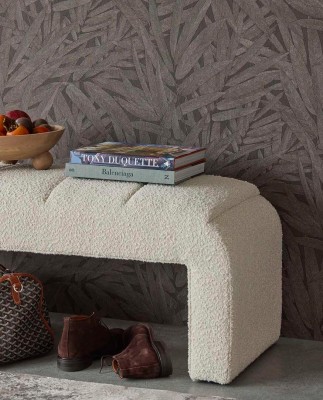 Tapeta Liście Strukturalne Ciemnobrązowa Riviera Maison 5