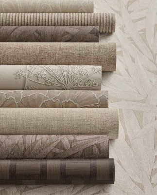 Tapeta Liście Strukturalne Ciemnobrązowa Riviera Maison 6