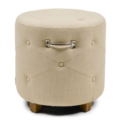 Puf Bowery Beżowy Len Riviera Maison 2