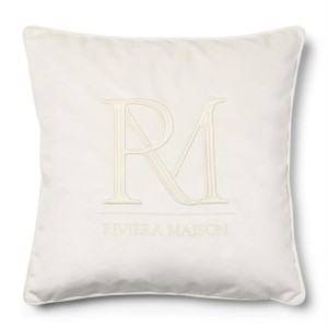 Poduszka Dekoracyjna Monogram Biała 50x50cm Riviera Maison