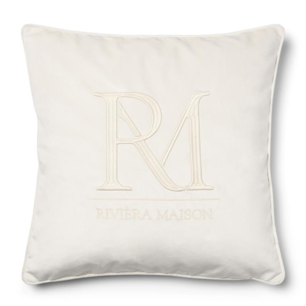 Poduszka Dekoracyjna Monogram Biała 50x50cm Riviera Maison