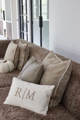 Poduszka Dekoracyjna Aveiro Monogram Beżowa 60x60cm Riviera Maison 6