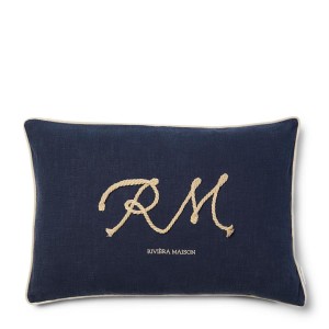 Poduszka Dekoracyjna Coastal Cord Granatowa 65x45cm Riviera Maison
