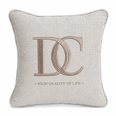 Poduszka Haftowana Dekoracyjna Monogram Premium - Różne Kolory Tkanin 