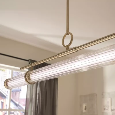 Nowoczesna Lampa Nad Wyspę Riven II Szampański Brąz 7