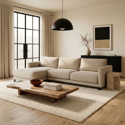 Komfortowa Sofa Narożna Lewostronna Harvey  160x320x83cm - Opcje Wyboru Tkaniny 3