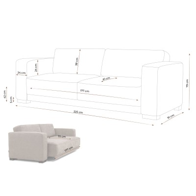 Komfortowa Sofa Orlano 225x91x79cm - Opcje Wyboru Tkaniny 4
