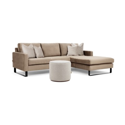 Komfortowa Sofa Narożna Prawostronna Edmonto 245x180x86cm - Opcje Wyboru Tkaniny 11