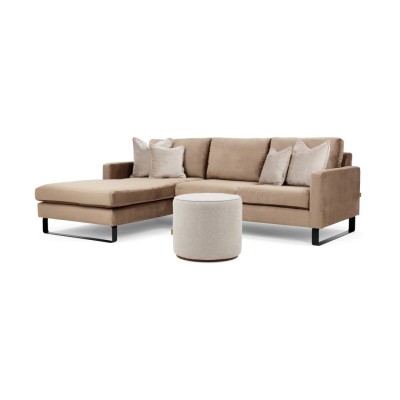 Komfortowa Sofa Narożna Lewostronna Edmonto 245x180x86cm - Opcje Wyboru Tkaniny 11