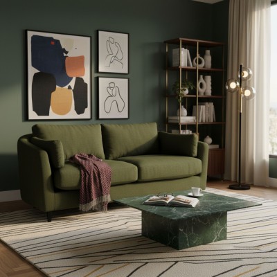 2 Osobowa Sofa Oslo w Stylu Skandynawskim 180x104x87cm - Opcje Wyboru Tkaniny 3