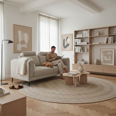 3 Osobowa Stylowa Sofa Lavero 220x105x81cm - Opcje Wyboru Tkaniny 3