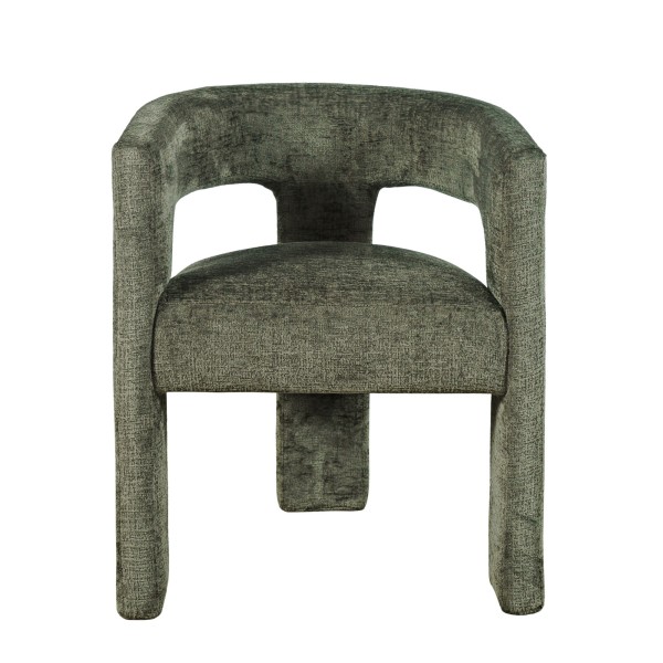 Nowoczesne Krzesło Tapicerowane Leith Oliwkowe 62cm