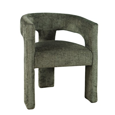 Nowoczesne Krzesło Tapicerowane Leith Oliwkowe 62cm 3