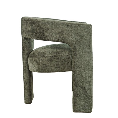 Nowoczesne Krzesło Tapicerowane Leith Oliwkowe 62cm 4