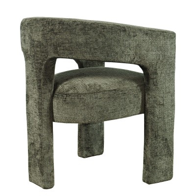 Nowoczesne Krzesło Tapicerowane Leith Oliwkowe 62cm 5