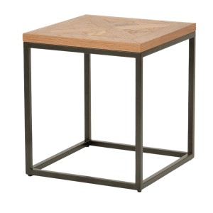 Industrialny Stolik Indus Naturalny Dąb, Ciemny Grafit 45cm