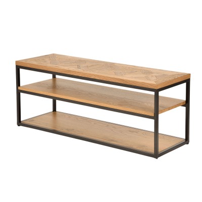 Industrialny Stolik RTV Indus Naturalny Dąb, Ciemny Grafit 116cm 3