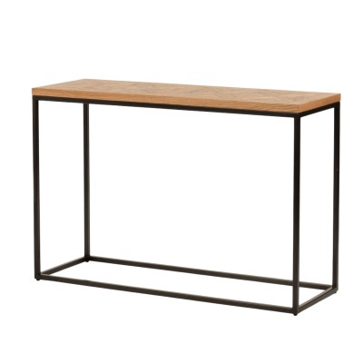 Industrialna Konsola Indus Naturalny Dąb, Ciemny Grafit 116cm