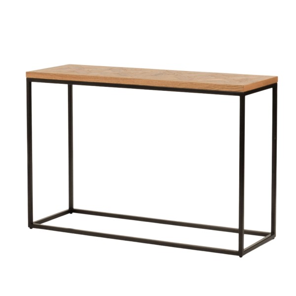 Industrialna Konsola Indus Naturalny Dąb, Ciemny Grafit 116cm