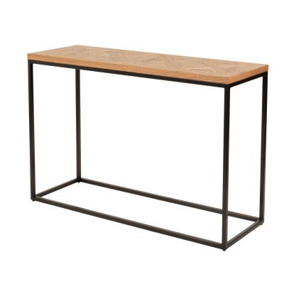 Industrialna Konsola Indus Naturalny Dąb, Ciemny Grafit 116cm 3
