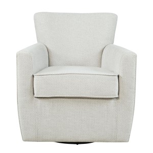 Klasyczny Fotel Obrotowy Tapicerowany Leith Jasnoszary 83cm
