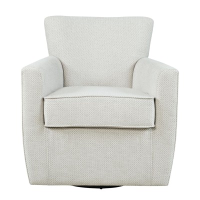 Klasyczny Fotel Obrotowy Tapicerowany Leith Jasnoszary 83cm