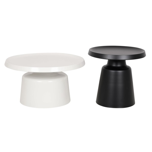 Minimalistyczny Zestaw Stolików Kawowych Modig Biały, Czarny 73/49cm