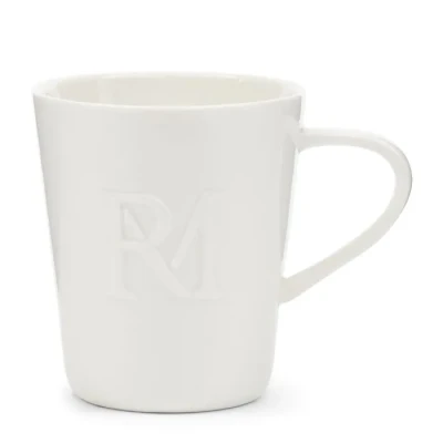 Biały Kubek Monogram Riviera Maison - defekt