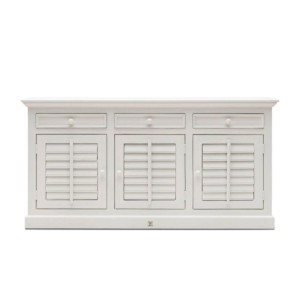 Biała Komoda w Stylu Hamptons New Orleans  Riviera Maison 175x45x90cm