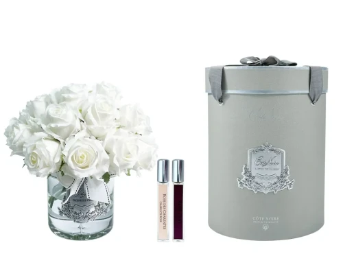 Luksusowy Bukiet Perfumowanych Róż Białych Cote Noire