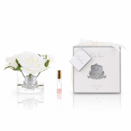 Bukiet Pięciu Perfumowanych Róż Białych Cote Noire