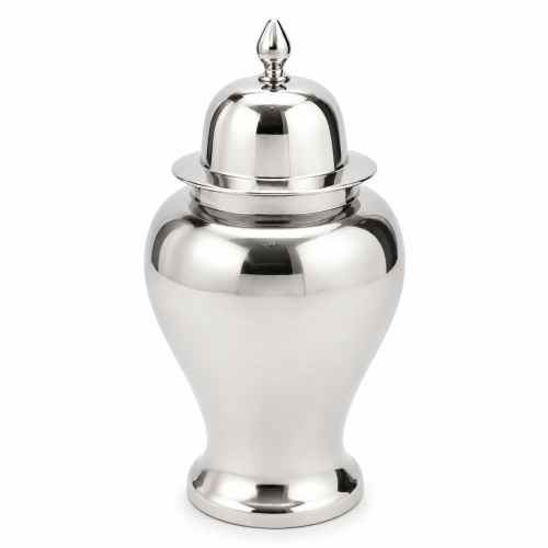 Waza Metalowa Amfora Silver Wys. 39cm