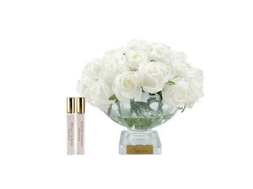 Bukiet Perfumowanych Białych Róż w Kielichu