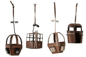  Zestaw 4 Zawieszek Choinkowych Wagoników Brązowych Cable Cars Wys. 10-16cm