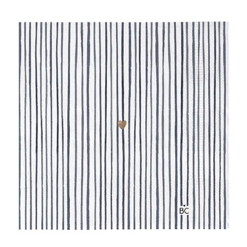 Zestaw 20 Serwetek White Stripes Blue Bastion Collection