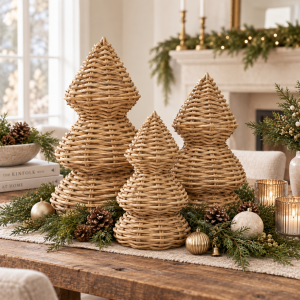Dekoracja Rattanowa Choinka Christmas Tree Wys. 25cm