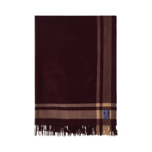 Koc Pled Krata w Kolorze Figowo-Krówkowym 130x170cm Lexington 