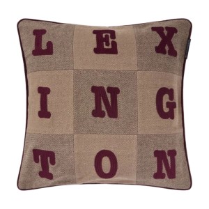 Poduszka Dekoracyjna Letter Patch Beżowo-Figowa 50x50cm Lexington
