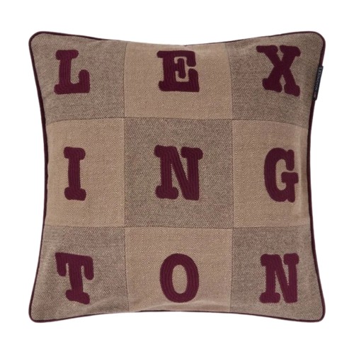 Poduszka Dekoracyjna Letter Patch Beżowo-Figowa 50x50cm Lexington