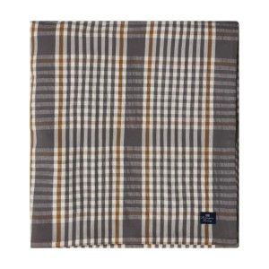 Obrus Bawełniany w Kratę Szaro-Kremowy 150x250cm Lexington