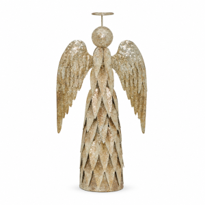Dekoracyjna Figurka Anioł Gloria Złoty Wys. 34cm
